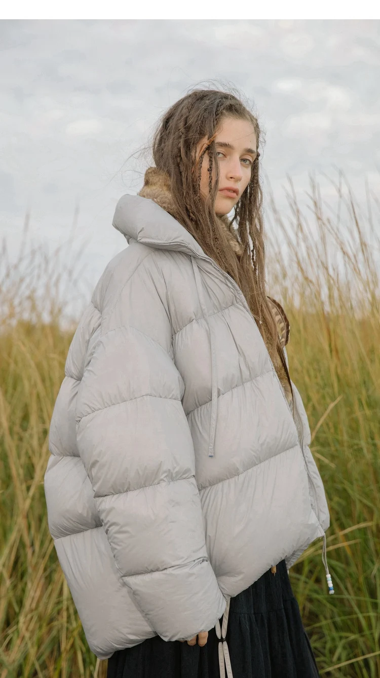 IRINACH62 Новая коллекция Простой Большой белый утиный пуховик женская зимняя куртка