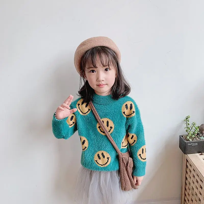 as Picture kids sweaters spring autumn Girls clothing Pullover O-neck long sleeve Comfortable Thicken soft warm children clothes h42 - Цвет: as Picture