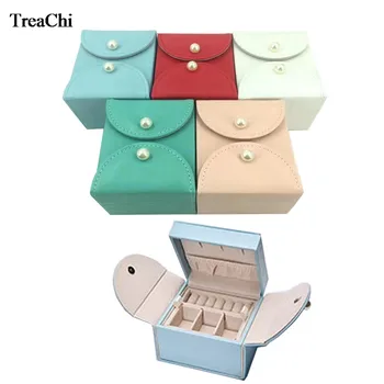 

Fashion Korea Style PU Jewelry Box Double Open Cosmetic Ring Earring Storage Organizer Case Necklace Packaging Travel Gift Box