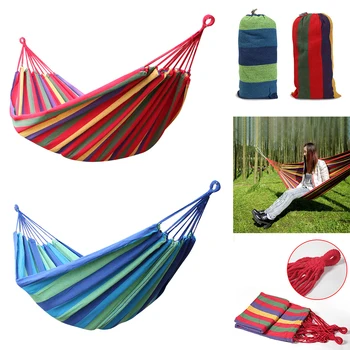 

190cm Single Double Hammock Adult Outdoor Backpacking Travel Survival Hunting Sleeping Bed Outdoor Camping Portable Hammock