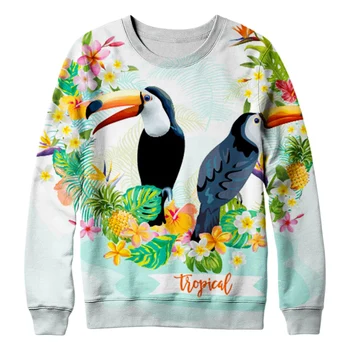 

3D print sweatshirt O-neck man Hoodies Bird flamingo Hot Sale Casual Loose Fit Hip Hop Fashoin Pullover