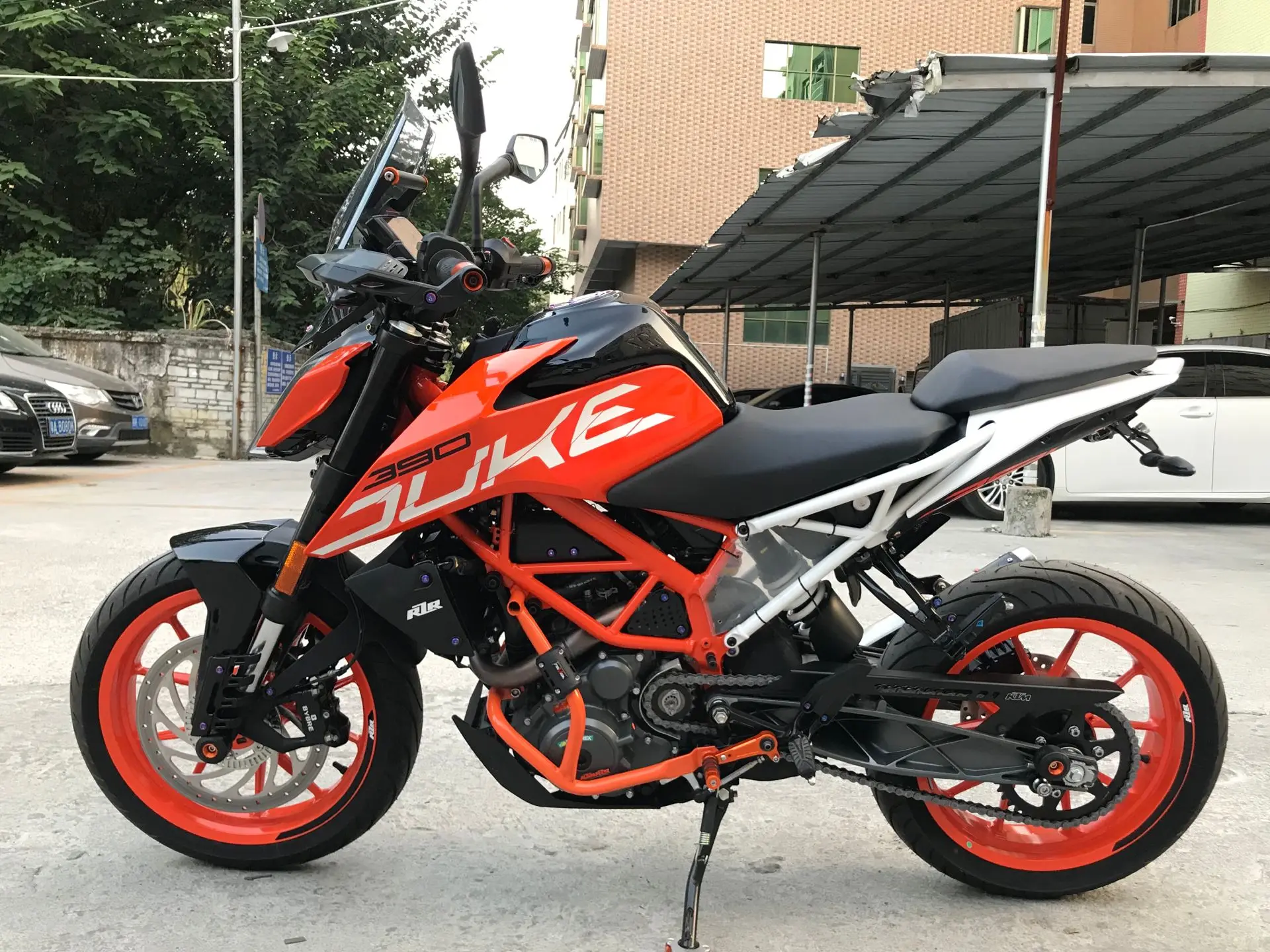 Нижняя защитная рамка для бампера для- KTM Duke 250 390 защита двигателя оранжевая