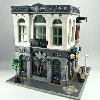 

Lepinblocks 15001 Creator Brick Bank Brick Bench 10251 2413Pcs lepining Street View Model Building Kits Blocks Bricks Toys