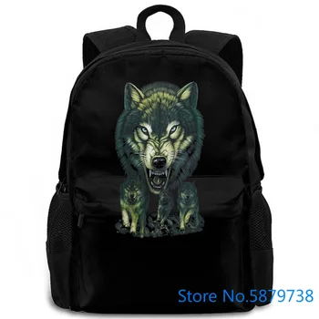 

New Angry Wolves Fig 3D Print Logo Printing Anime women men backpack laptop travel school adult student