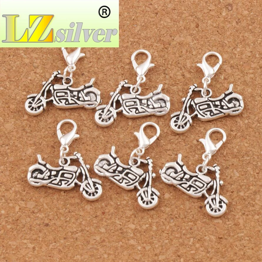 Motorcycle Clasp European Lobster Trigger Clip On Charm Beads 24.5x25.5mm 85pcs Zinc Alloy C494