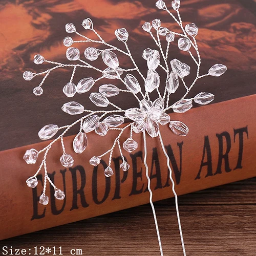 Bridal Hairpins Wedding Hair Accessories Tiara Pearl Rhinestone Flower Bridal Headpiece Wedding Hair Pins For Women Hair Jewelry Silver