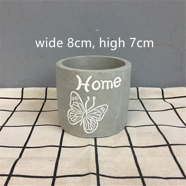 Small Cement Silicone Pot Molds Round Square Stone Planter Gardening Concrete Mold violet