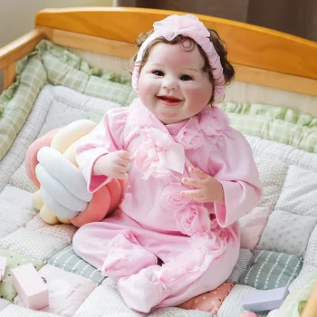 

55cm Girl Simulation Painting Lovely Realistic Adorable Kids Toy Hand Rooted Hair Collectibles With Clothes Reborn Baby Doll