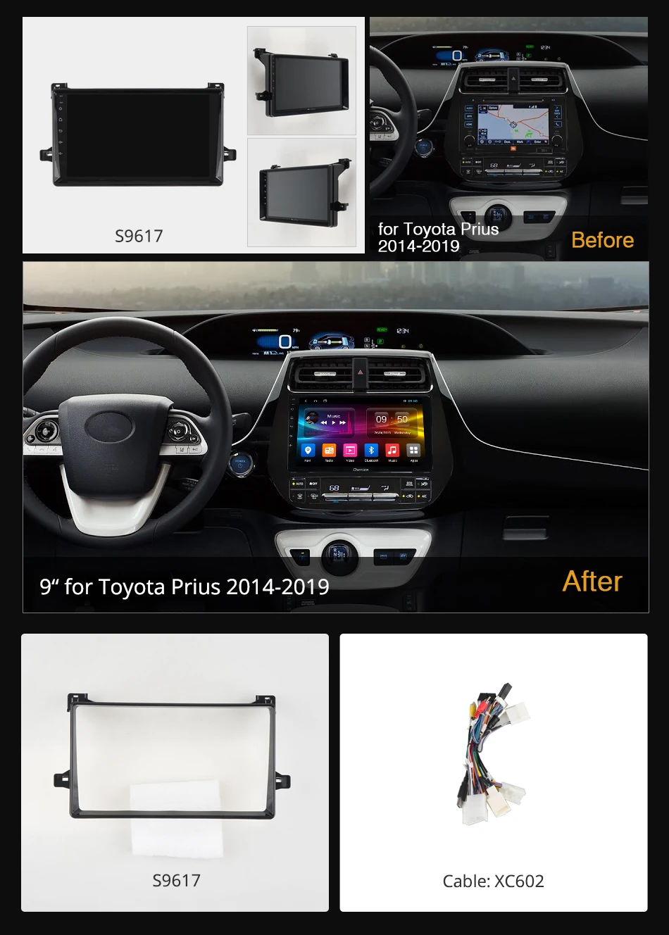 360 ° панорамный Android 9,0 4G+ 64G Автомобильный DVD мультимедиа для Toyota Prius gps Радио SPDIF DSP CarPlay головное устройство