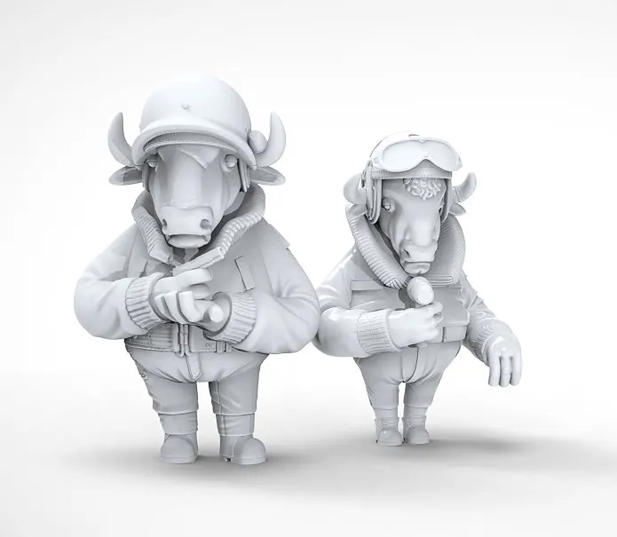 

Unassambled 1/35 modern animal include 2 stand Resin figure miniature model kits Unpainted