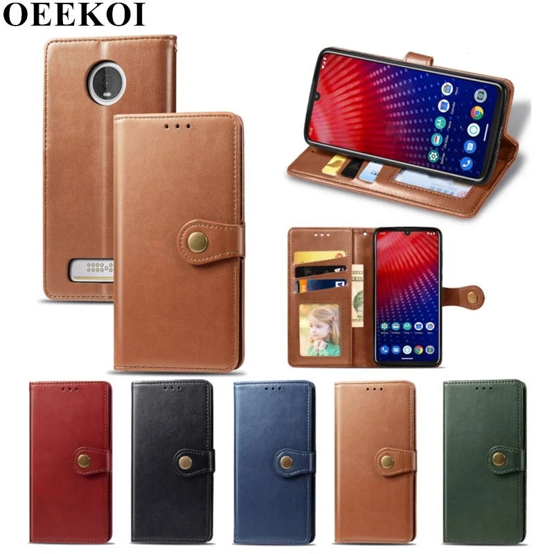 Чехол-книжка OEEKOI из искусственной кожи для Moto E6 Play G8 Plus One Zoom P40 G7 Z4 Power | Мобильные