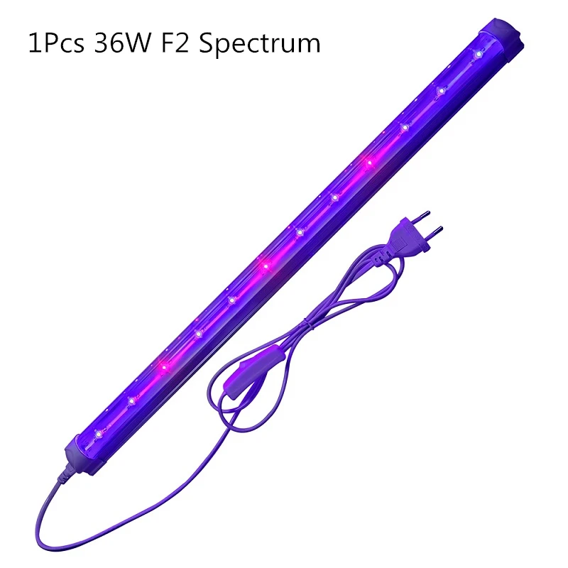 1Pcs 36W F2 Grow Led ReBlue светильник для растений, фитолампа 36 Вт T8, полный спектр, светодиодная лампа для растений, светильник для выращивания, полный спектр, светодиодная лампа для выращивания цветов в помещении - Испускаемый цвет: 1Pcs 36W F2 Grow Led