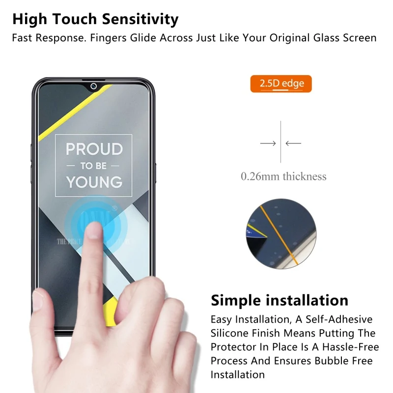 10 шт. закаленное стекло для Realme C2 2020 Защитное экрана Премиум Закаленное защитная