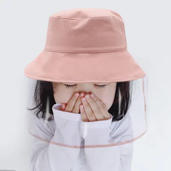 

Spring Summer Anti Droplets Baby Hat With Face Shield Mask Kids Boys Girls Sunhat Children Bucket Hat Infant Baby Safety Hats