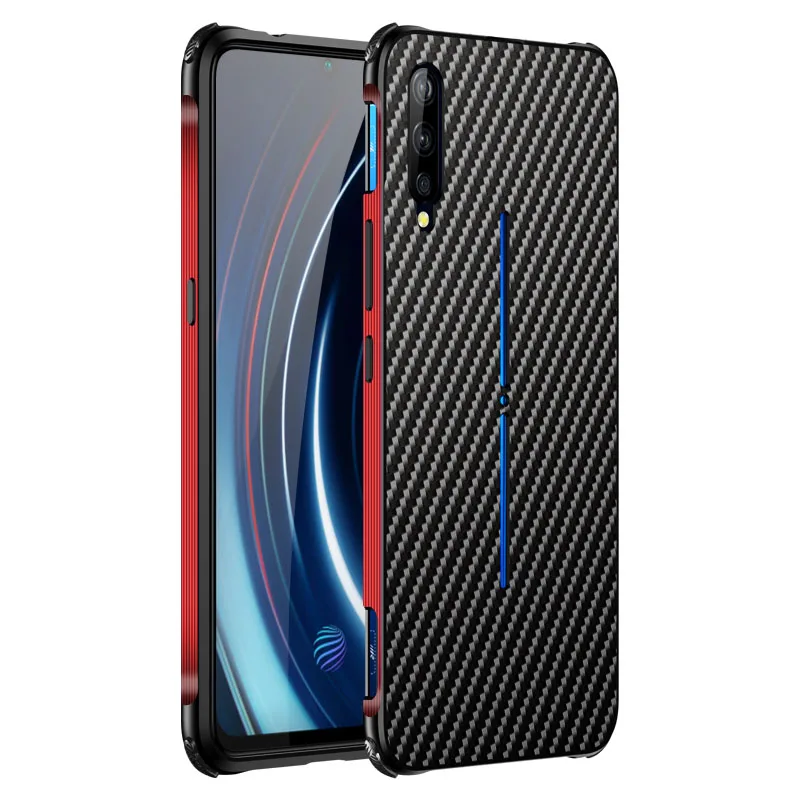 

Original Case for VIVO IQOO Cover Metal Aluminum Bumper Carbon Fiber PC Case For VIVO IQOO Anti-Knock Cover Funda