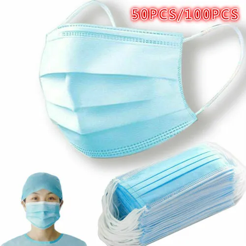 

50/100PC Disposable Protective Mask 3 Layers Dustproof Facial Protective Cover Masks Maldehyde Prevent bacteria anti-virus Masks