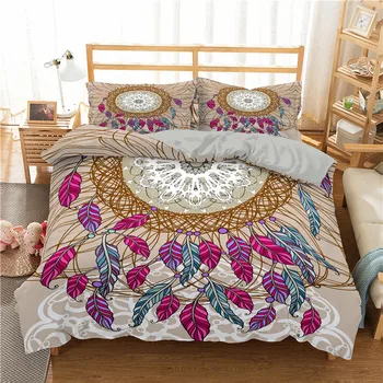 

ZEIMON 3D Duvet Cover Set Dream Catcher Mandala Bedding Sets Bohemia Feather Home Textiles Queen King Bedspread For Adults 2/3pc