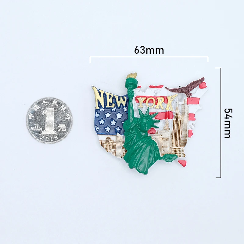 Magnetic Fridge Magnets Tourist Souvenirs America Statue of Liberty USA Flag New York 3d Refrigerator Fridge Magnets Collection Gifts