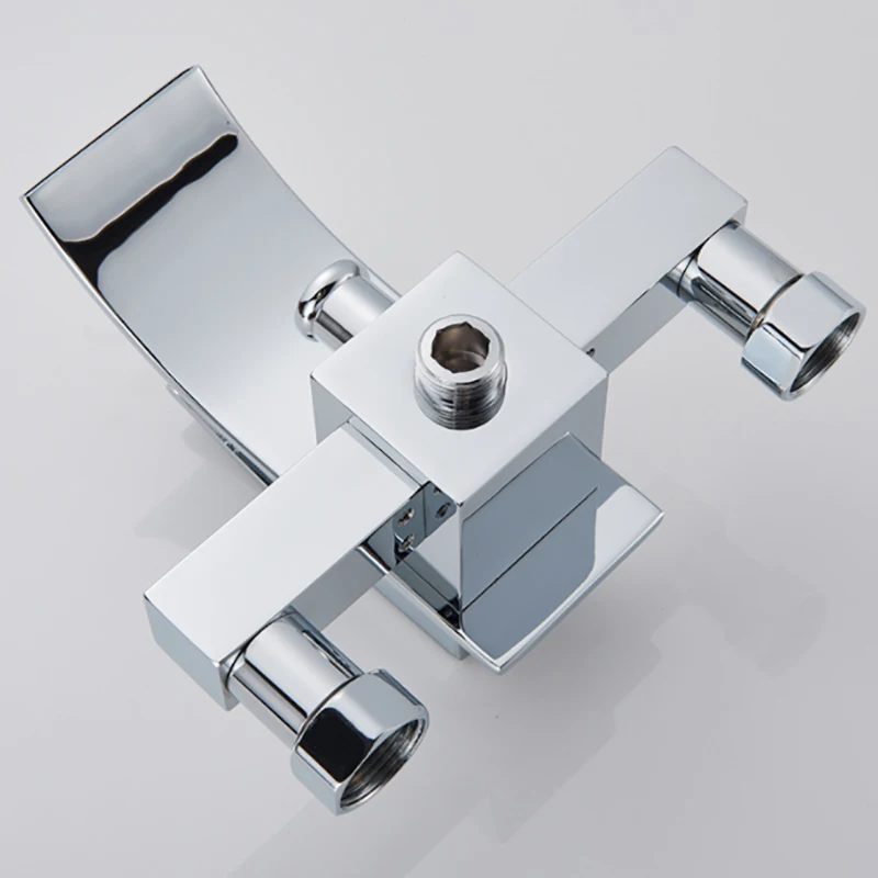 Gold Bathtub Faucet Waterfall Shower Faucet Wall Mounted Hot Cold Water Mixer With Hand Shower Set System For Bathroom 4