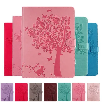 

3D Cat Tree Painted PU Leather Case For Samsung Galaxy Tab A 8.0 2019 SM-T290 SM-T295 Cover With Card Slots Tablet Case +Gift