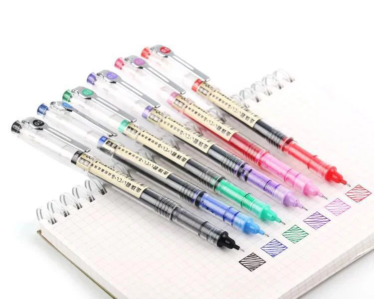 Quick Dry Gel Ink Rollerball Pen Black Blue Red Green Purple Pink 0.5mm  Needle Tip Colored Pens For Journaling Painting Doodling - Rollerball Pens  - AliExpress