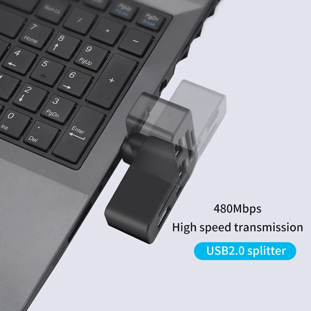 Адаптер usb-хаб 3 порта USB 2,0 концентратор вращающийся высокоскоростной USB Настольный разветвитель для Windows 98 98SE для Windows 2000/Windows ME