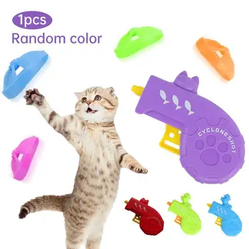 

1Pc Flying Disc Saucer Launcher Cat Fetch Toy Chasing Game Toy Interplay Exercising Toy (Red)
