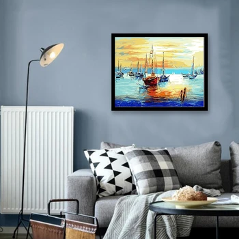 

Paint By Numbers Diy Acrylic Painting Kit for Kids & Adults Beginner - 16X20 Inch Boat (Without Frame)