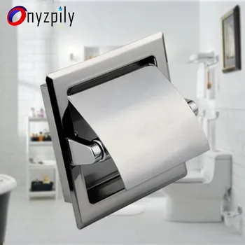 

Onyzpily Bathroom Toilet Paper Holder Chrome Finish Stainless Steel Tissue Box Holder Free Shipping Chrome Black Wall Mounted