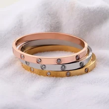 hot sale zircon Enamel Bangle For Women Men Gold-Color Wristhand Belt Bangles Cuff Buckle Bracelets