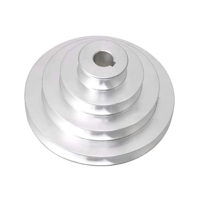 Aluminum A Type 4 Step Pagoda Pulley Wheel 41mm to 130mm Outer Dia 16mm Bore for V-Belt Timing Belt spindle timing pulley drive wheel sieg sx3