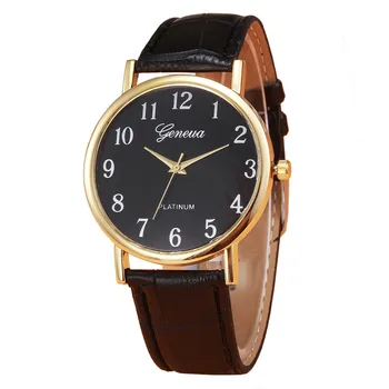 

Retro Design Leather Band Analog Alloy Quartz Wrist Watch Montre à quartz en alliage avec bracelet en cuir design vintage