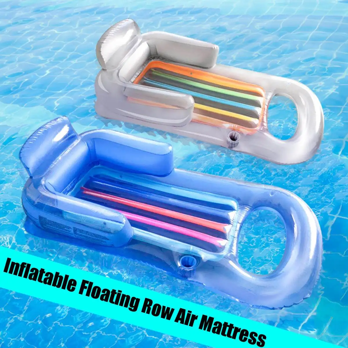 Inflatable Floating Row Beach Swimming Air Mattress Pool Floats Lounge Sleeping Bed for Water Sports Party 161x84cm | Спорт и