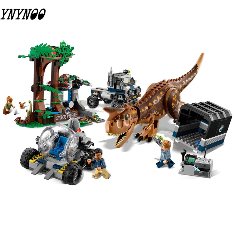 

Jurassic World Park 2 Carnotaurus Gyrosphere Escape dinosaur Dragon Figures Building Blocks Compatible LEGOingly Toys kids