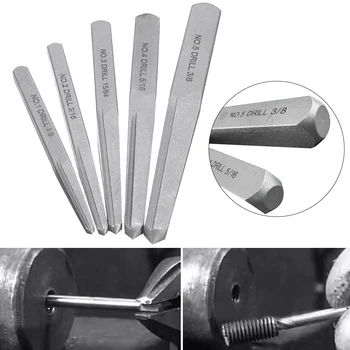 

5pcs Carpenter Stud Drill Bits Removal Tool Broken Bolt Guide Damaged Assorted Handymen Screw Extractor Set Steel Easy Out