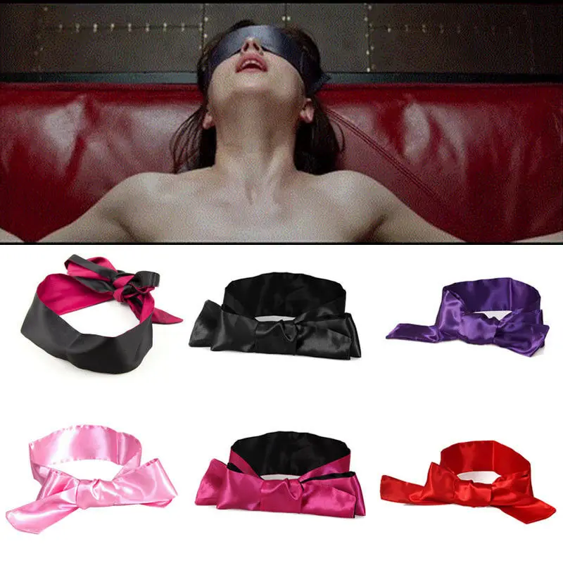 Unisex Blindfold Satin Eye Mask Sex Game Set Couples Love Cosplay Band Solid Exotic Accessories