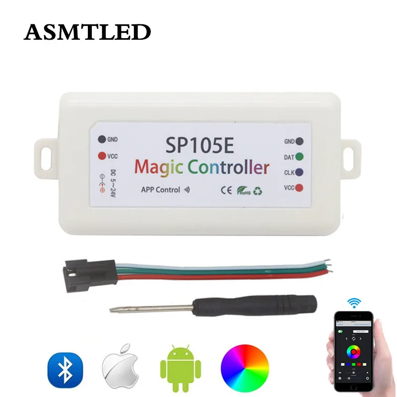 SP105E Magic Bluetooth RGB Светодиодные полосы контроллер для WS2812B WS2811 SK6812 UCS1903 LPD6803 WS2801