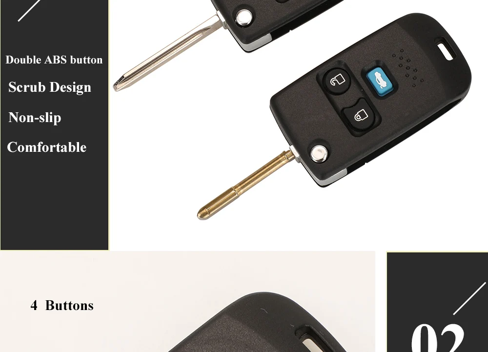 Keyforkess 10X FO38/FO21 modificato Flip Key Shell per Ford Edge spiegatore fuga spedizione Focus Lincoln Navigator Remote Fob Case - H7b85a7c8753e4a5ebc3a3b36837647cac