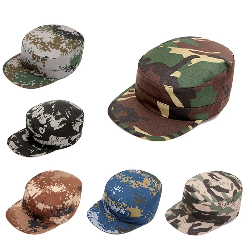 

New Classic Camouflage Men Military Caps Army Cadet Hats Cotton Adjustable Flat Top Patrol Cap