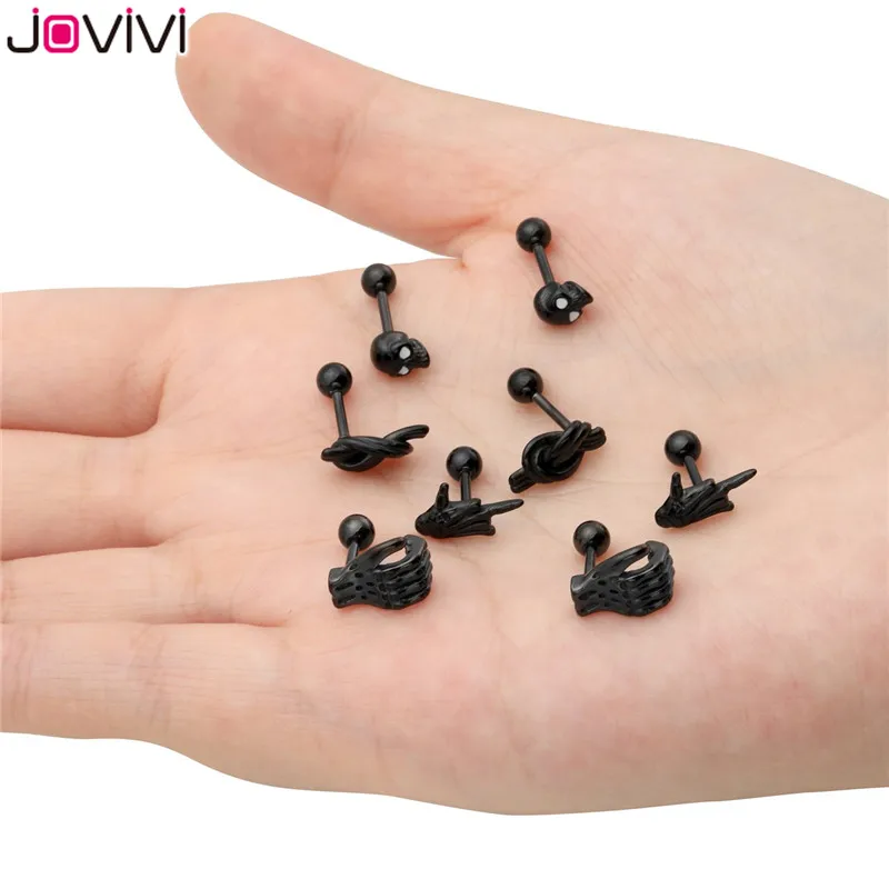 Jovivi 1,2 мм/16 г серьги-гвоздики из нержавеющей стали спиральный для хряща Бар пирсинг для пупка штанги Серьги для пирсинга
