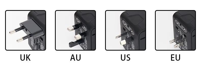 Bcsongbe дорожный адаптер Международный Универсальный адаптер питания с 6.3A 4 USB по всему миру настенное зарядное устройство для Великобритании/ЕС/Австралии/Азии type-c