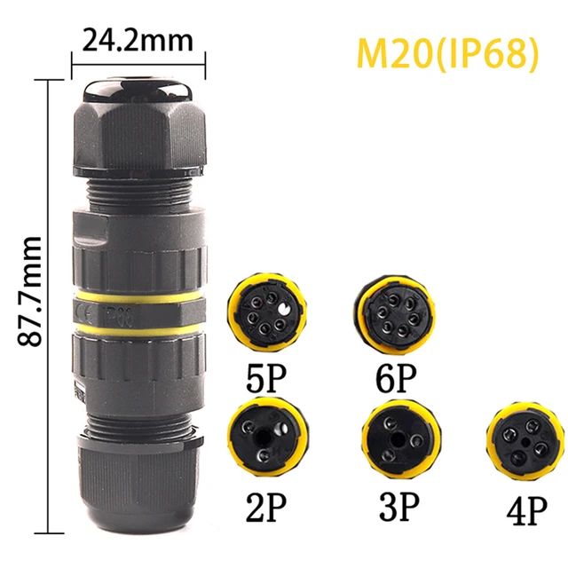 M20 IP68 Nylon Cable Waterproof Connector 2 3 4 5 6 Pin Terminal Adapter Screw Auto Accessories Connectors Electronics LED Lights Lighting Spare Parts Switches & LED cb5feb1b7314637725a2e7: M20 2P 5-9mm|M20 2P 9-12mm|M20 3P 5-9mm|M20 3P 9-12mm|M20 4P 5-9mm|M20 4P 9-12mm|M20 5P 5-9mm|M20 5P 9-12mm|M20 6P 5-9mm|M20 6P 9-12mm