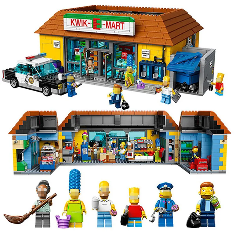 Najtaniej Król (83004) 16004 dom KWIK E MART Supermarket 2232 sztuk Model klocki do budowy zabawkowe klocki na prezent dla dzieci 71016