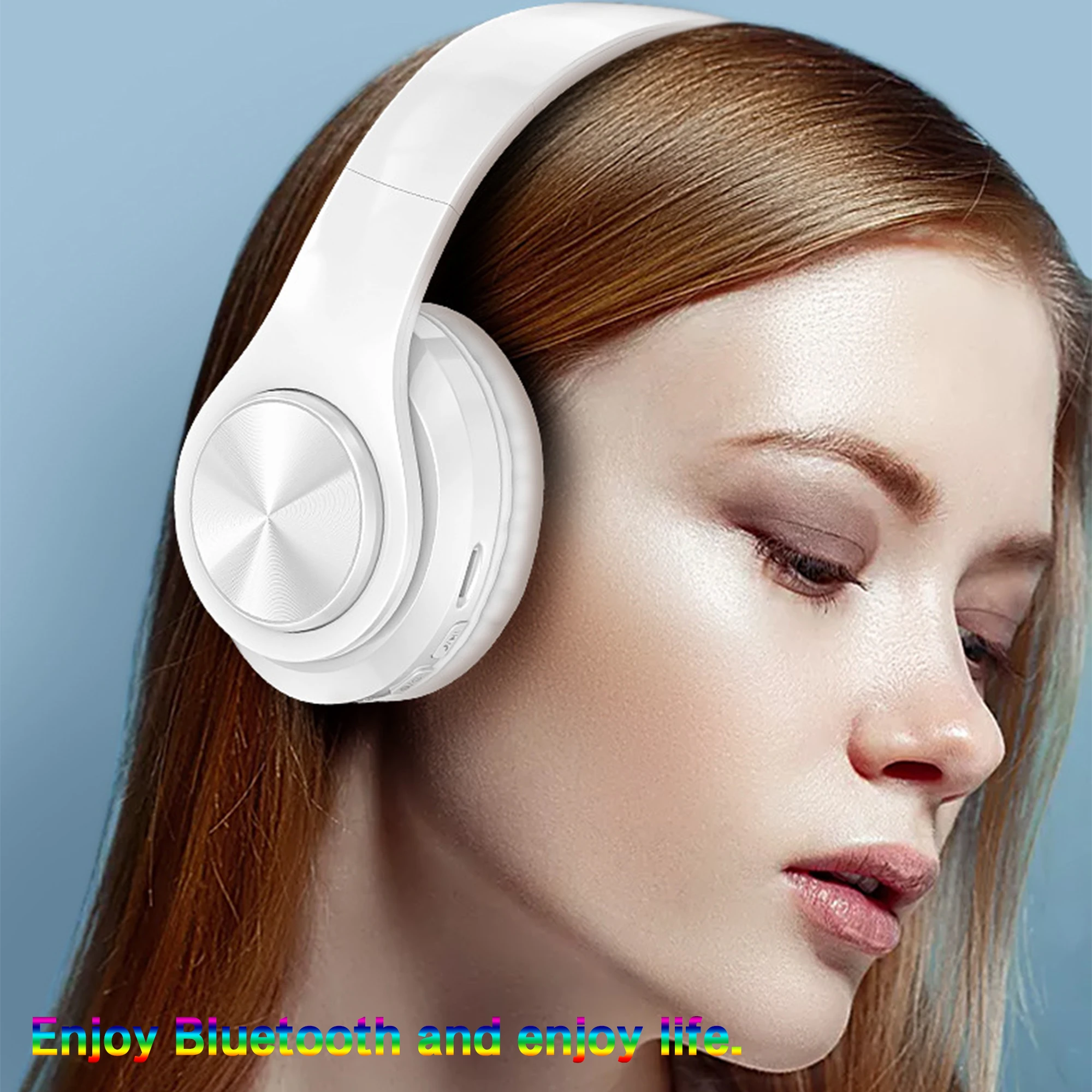 NEW B39 Wireless Bluetooth Headsets Portable Folding Headphones Support TF Card Built in FM Mp3 Player With LED Colorful Lights