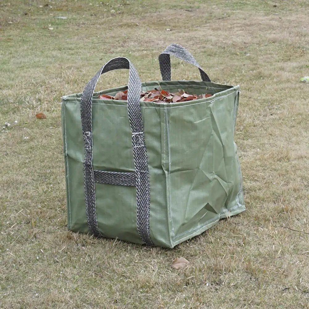 Rubbish Grass Sack with Lid Lockable Garden Garbage Bag with Zipper Waterproof 272L Self-Standing and Foldable and Reusable Tearproof Leaf Grass Bags with handles 1 pack Bcamelys Garden Waste Bags