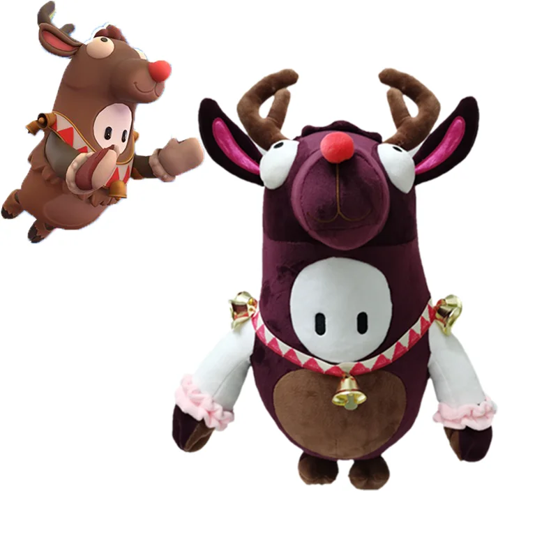 40cm Fall Guys Reindeer Plush Doll Game Figure Plush Stuff Toy Christmas Gifts 
