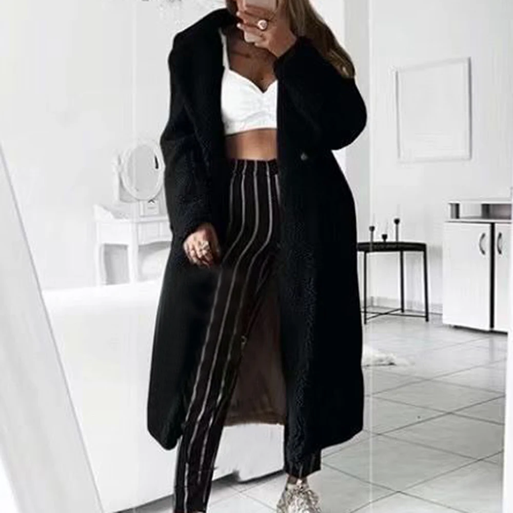 Most effective  LOOZYKIT Autumn Winter Fur Women 2019 Casual Loose Solid Long Teddy Coat Female Vintage Thick Faux 