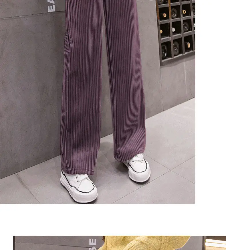 Pregnancy Abdominal Corduroy Pants Boyfriend Trousers Maternity Pants For Pregnant Women Clothes High Waist Trousers Loose Pants