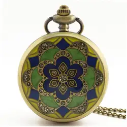 GENBOLI 1 шт. цветочный узор винтажный античный круглый циферблат кварцевые карманные часы ожерелье кулон часы для мужчин женские лучшие