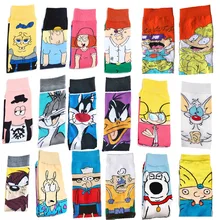 Оригинальные забавные носки с символикой аниме; модные носки с героями мультфильмов; мужские носки; Новинка; высокое качество; сшитый узор; хлопок